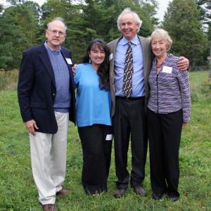 Champagne on the Sheepscot fundraiser raises money for SVCA. From left are SVCA board president John Atwood, event host Lucy Harrington, SVCA Executive Director Steve Patton and the fundraiser committee chair Ann Springhorn. Courtesy of Amity Beane