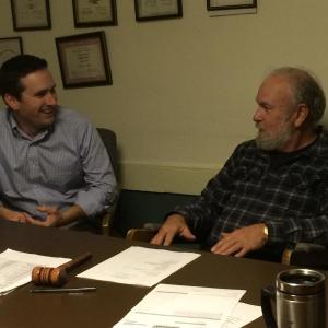 Alna Second Selectman Jonathan Villeneuve, Alna First Selectman David Abbott