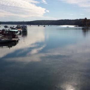 THE HARBOR from earlier in the fall. The Newcastle board of Selectmen heard complaints from residents about a barge that had taken up residence in the harbor over the past few months. According to Town Administrator Lynn Maloney, that barge is on its way out of town. BEN BULKELEY/Wiscasset Newspaper
