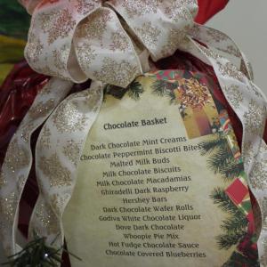 The 2013 chocolate-themed basket. Items in this year’s Chocolate Basket will be similar. Courtesy of Carol Rice-Dempsey