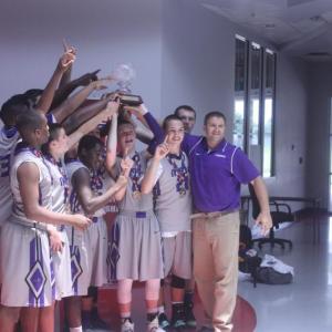 Super Showcase National Champions, the Maine Elite Basketball Club team and Coach Chris Binette. Courtesy of Maine Elite Basketball Club