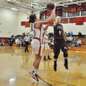 MIRANDA MCINTIRE takes a shot in this file photo. The Wolverines (1-0) will look to continue their winning ways tonight at 5:30 p.m. against Mountain Valley. File photo