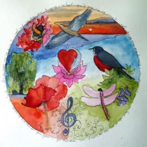 “Mandala” a watercolor by Kat Logan. Courtesy of the artist Mandala by Kat Logan