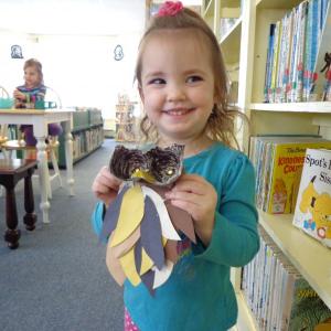 Sadielynn West is happy to hold her new owl friend. Courtesy of Natalie Castonia