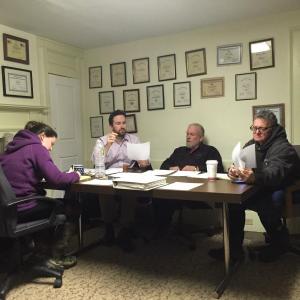 Alna Town Clerk Amy Warner, Alna Second Selectman Jonathan Villeneuve, Alna First Selectman David Abbott, Alna Third Selectman David Reingardt
