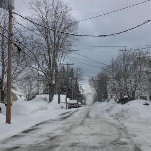 Elm Street, currently blanketed with snow, could be the subject of a new infrastructure grant. BEN BULKELEY/Wiscasset Newspaper