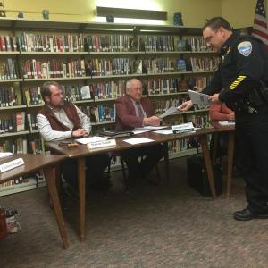 Wiscasset Police Chief Troy Cline, Interim Superintendent of Schools Lyford Beverage