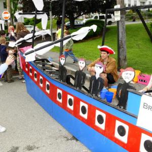 Broadside! Game: One of the favorite games at the Kids Pirate Camp is Broadside! in which children are able to use bean bags to knock down targets on a large wooden pirate ship. Broadside! was built by Michael Morrison of Bristol and is sponsored by Hillside Collision Center of Waldoboro. Volunteers from nonprofits will be able to assist children with enjoying Broadside! and many other games and activities at the Damariscotta River Pirate Rendezvous in Damariscotta on Saturday, June 20. Courtesy of Greg Latimer