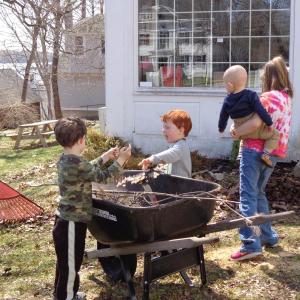 Helping hands at the Wiscasset Public Library’s clean up on Earth Day. Courtesy of Natalie Castonia
