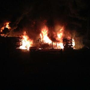 The fire started early in the morning on May 19. Courtesy of Tammy Serrano