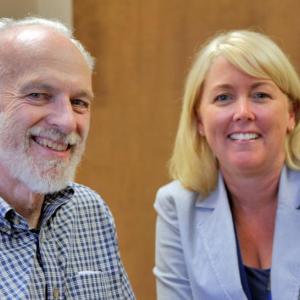 LincolnHealth patient Henry Perkins and Jennifer Bryce, LincolnHealth Wellness & Rehabilitation Services. Courtesy photo