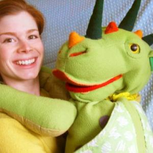 Lindsay and her “Doodle” puppet. Courtesy photo