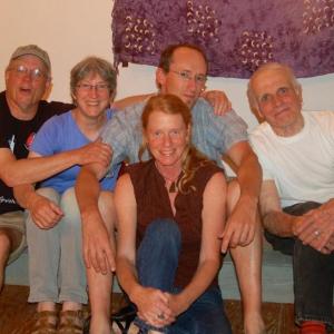 The organizers and producers of open mic at Round Top, from left, Tom Arter, Nancy Sferra, Jason Anthony, Heather Hardy and Alan Lowe. ART MAYERS/Wiscasset Newspaper