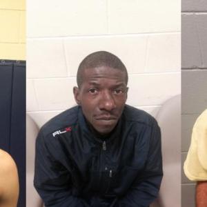 Maine Drug Enforcement Agency has arrested Jeffrey Aviles, left, Alphonso Belnavis, center, and Dean Feltis. Courtesy of MDEA
