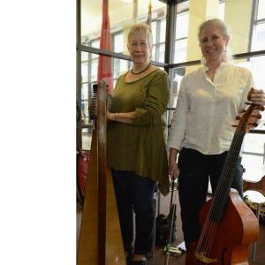 Susan Richards, left, and Carolyn Surrick will present a Celtic/Scottish concert to include original tunes at Harper’s Wood on July 27. Courtesy of Castlebay Sue Richards and Carolyn Surrick