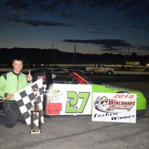 Jacob Hendsbee of Whitefield, winner of the feature race at Wiscasset Speedway on Aug. 22. Courtesy of Peter Taylor