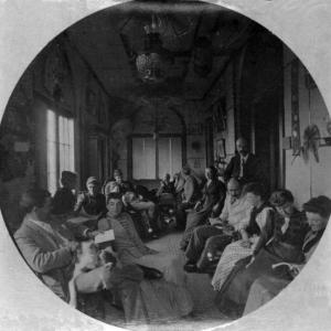 A social group on the piazza at Castle Tucker, circa 1895. Courtesy photo