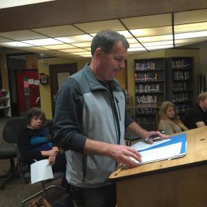 Wiscasset School Department’s maintenance and transportation director John Merry addresses the School Committee on Oct. 29. SUSAN JOHNS/Wiscasset Newspaper John Merry