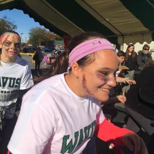 Entrants running as flag-seeking zombies take off from the start of CLC YMCA’s Zombie Run on Oct. 10. SUSAN JOHNS/Wiscasset Newspaper