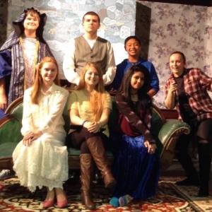 Partial cast and crew of “In the Spirit” by Matthew Carlin. Pictured from left are, back row: Nick Clark, Kobe Carrier, Josh Dualan, Megan DeLong; front row: Sarah Foley, Sam Arsenault and Arianna Couillard. Missing are Leah Potter, Ayanna Main, Ryan Medina and Skyler Stickney. Courtesy photo