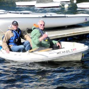 George Forristall (left) and Ted Skowron sample water with Rockport Conservation Committee, a partner of the Maine Coastal Observing Alliance. Courtesy photo