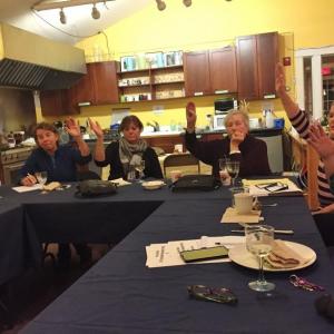 Attendees raise their hands in support of an idea during Wiscasset Area Chamber of Commerce’s Nov. 10 brainstorming session at Morris Farm. SUSAN JOHNS/Wiscasset Newspaper