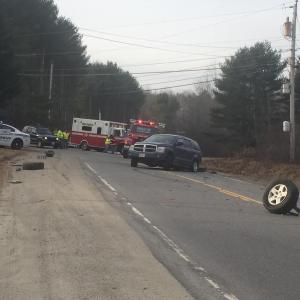 Scene of Monday’s accident in Dresden. SUSAN JOHNS/Wiscasset Newspaper