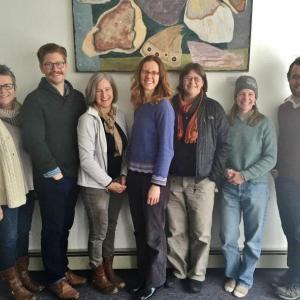 Midcoast Conservancy staff, from left, Ali Stevenson, Andy McEvoy, Jody Jones, Anna Fiedler, Lynne Flaccus, Kristin Pennock and Garrison Beck. Not pictured is Steve Patton. Courtesy photo