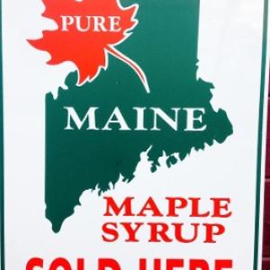 On Maine Maple Sunday, March 27, folks will be looking for signs like this one. Courtesy of the Maine Maple Producers Association