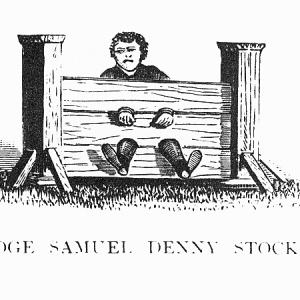 Judge Denny’s Stocks. Judge Samuel Denny served as Chief Justice of the Court of Common Pleas at Pownalborough. Courtesy photo