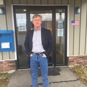 Peregrine Turbine Technologies CEO David Stapp leaves work for the day from Wiscasset Municipal Airport on March 16. SUSAN JOHNS/Wiscasset Newspaper