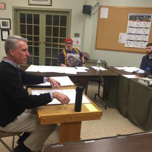 William Gartley of Gartley & Dorsky Engineering & Surveying meets with the Wiscasset Planning Board on March 14. SUSAN JOHNS/Wiscasset Newspaper