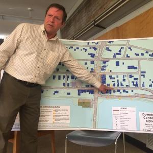 Maine Department of Transportation regional planner Gerry Audibert speaks to the Wiscasset Area Chamber of Commerce at the municipal building April 28. SUSAN JOHNS/Wiscasset Newspaper