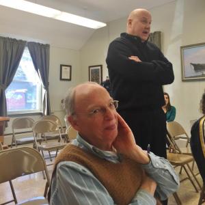 Wiscasset Ambulance Service Director Toby Martin speaks to selectmen April 28. Seated is Wiscasset resident Marty Fox. SUSAN JOHNS/Wiscasset Newspaper