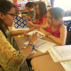 Lincoln County Teacher of the Year Erica Atkinson meets with Dresden Elementary School third grader Ella Seymour May 19. SUSAN JOHNS/Wiscasset Newspaper