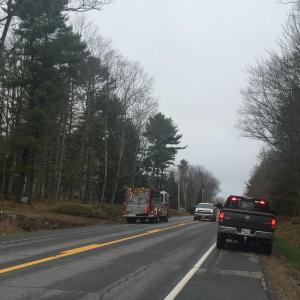 Crews clear the scene of a rollover May 7, on Route 27 in Wiscasset. SUSAN JOHNS/Wiscasset Newspaper