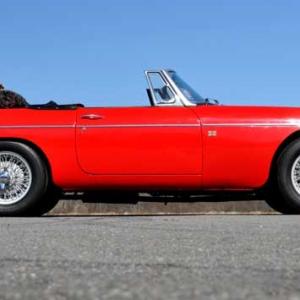 This 1966 MG MGB Roadster is being raffled off as a fundraiser for Owls Head Transportation Museum. Courtesy of Jenna Lookner