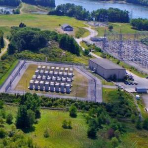 The dry cask storage site on Maine Yankee property on Bailey Point, Wiscasset. File photo