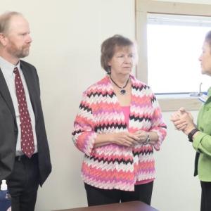 Shawn Savage, IRS stakeholder liaison, Marilyn Geroux, Maine SBA director, and Linda MacMillan, communications consultant, at the June 21 small business forum. JANE CARPENTER/Boothbay Register. Courtesy of Mary Ellen Barnes/Lincoln County Regional Planning Commission