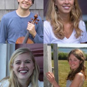 The Davis Sisters String Quartet will return to Schooner on June 23. All are welcome to this free performance by a very talented group of musicians. Pictured are (clockwise from upper left): Colin Wheatley, Josie Davis, Jamie Feldman and Sophie Davis.