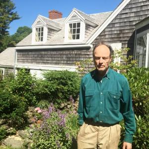 Seaver Leslie, co-chairman of the committee leading St. Philip’s Episcopal Church’s steeple restoration effort, stands outside his Dickinson Road home on a bright Wiscasset morning. SUSAN JOHNS/Wiscasset Newspaper