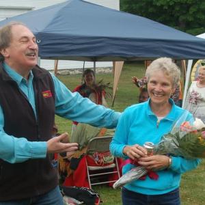 Ryan Cote announces Mary Walsh as Dresden’s 2016 Spirit of America award winner. ART MAYERS/Wiscasset Newspaper