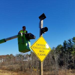 The new flashing lights are installed. Photo courtesy of Woolwich Fire Chief Michael Demers