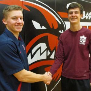 Grant Hefler, left, and Brandon Goud hope one or both will win a Hood Sportsmanship Scholarship. PHIL DI VECE/Wiscasset Newspaper