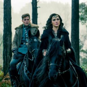 Chris Pine and Gal Godot in a scene from "Wonder Woman", playing through June 28 at The Harbor Theatre, Boothbay Harbor. Courtesy of Jason Sheckley