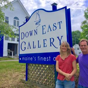 Danielle and Brad Betts at their new Edgecomb gallery. SUZI THAYER/Boothbay Register