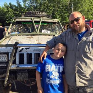 Winner of the dirtiest Jeep at the 11th annual Jeep Night at Newcastle Chrysler Dodge Jeep Ram Viper was Woolwich’s Donald Bowling, pictured here with his son, Payson. SUZI THAYER/Boothbay Register