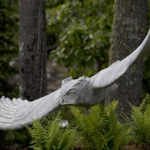 Works by Arrowsic artist Andreas von Huene often defy gravity like this piece titled Banking Owl. Andreas has prepared a special talk for Thursday, Aug. 17 specifically about the apparatus and specialized equipment he creates to allow him to push the boundaries of physics with his daring sculptures. Courtesy photo