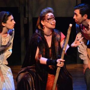 The Baker's Wife (Helena Farhi), The Witch (Lainey Catalino) and The Baker (Joe Marx) in Heartwood's production of "Into the Woods.” Jenny Mayher photo