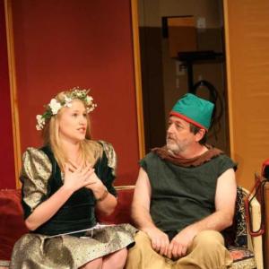 Nina (Brittany Wallingford) expresses her sincere belief in Vanya (Stephen Wallace) in a scene from River Company’s new show. Courtesy of River Company River Company,Maine
